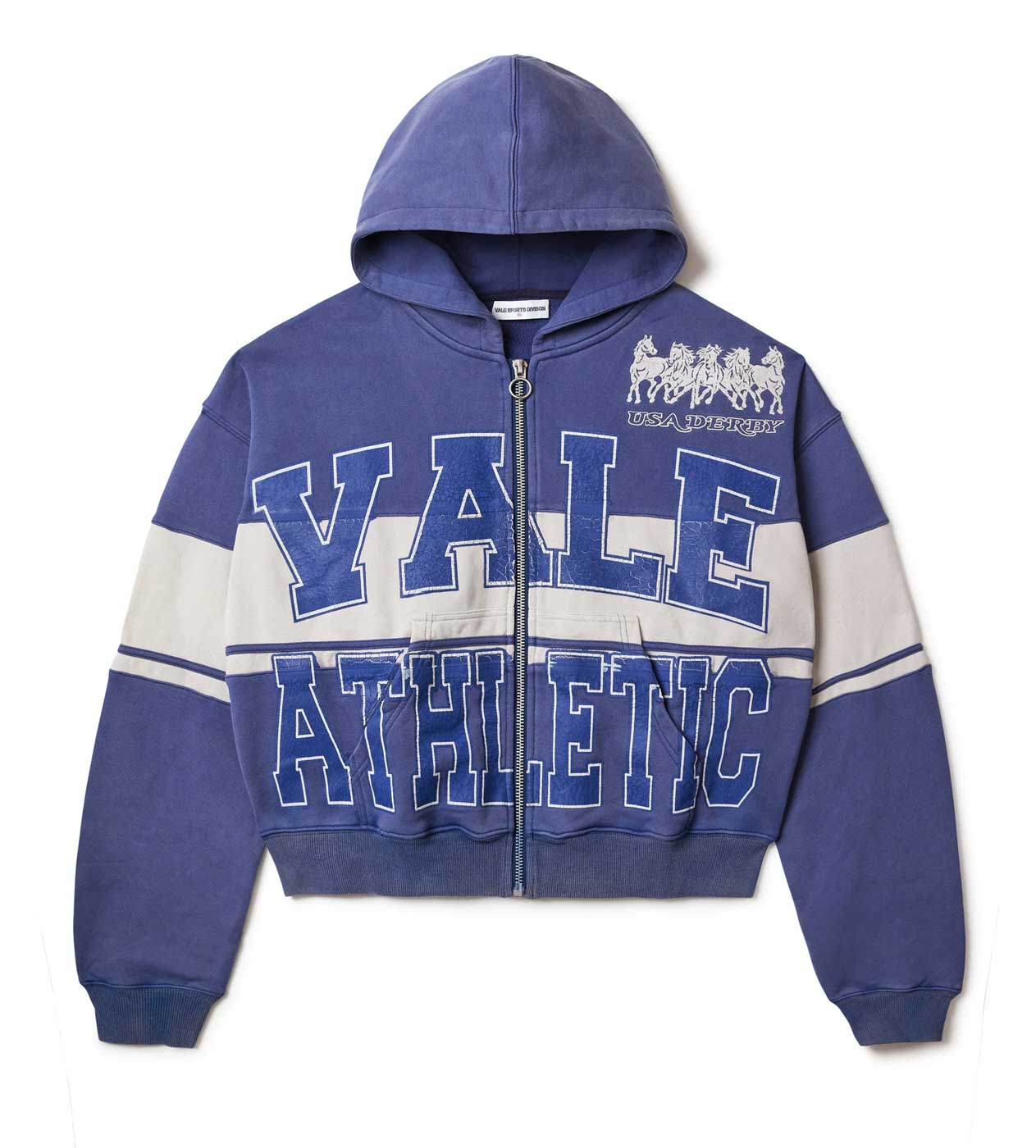 Vale Forever Vale Athletic Zip Up Hoodie Blue