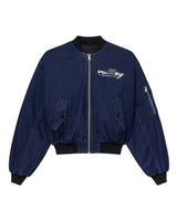 Vale Forever 1999-2000 Raw Denim Bomber Jacket Navy