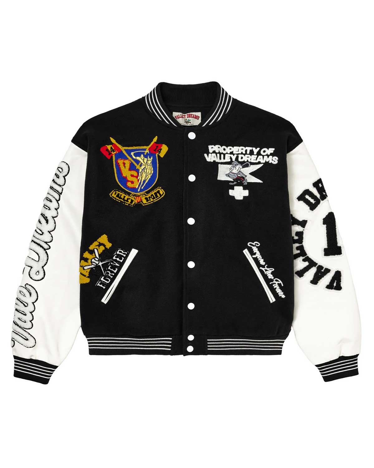 ジャケット・アウター everyone varsity jacket no patch XL Vale Forever Alumni Varsity Jacket Black – Restock AR
