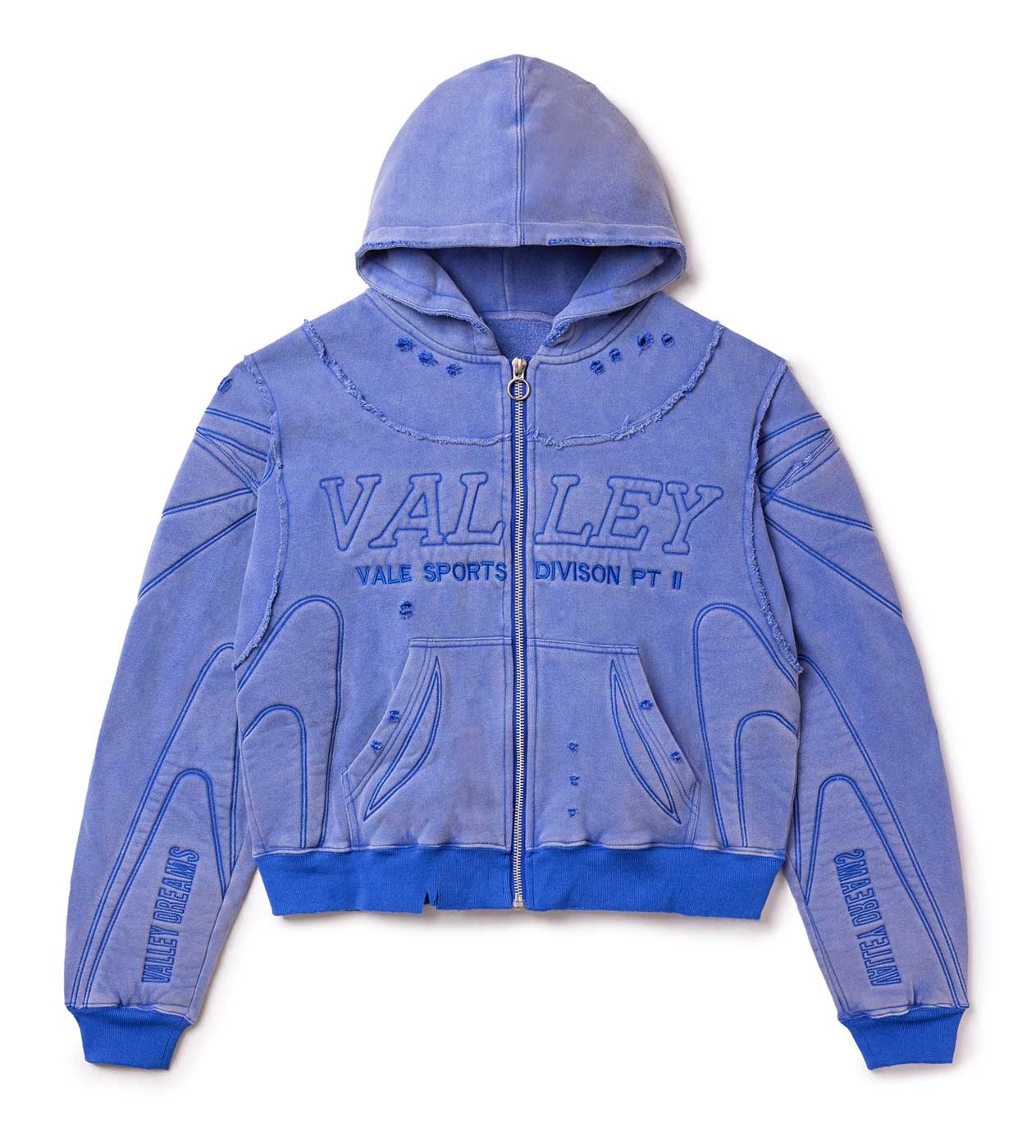 Vale Forever Armor Zip Up Hoodie Blue front view