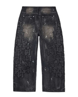 Vale Forever Black Cat Denim Jeans Black