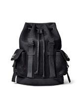 Vale Forever Black Ops Backpack black, top view of the drawstring closure and buckles