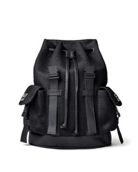 Vale Forever Black Ops Backpack black, top view of the drawstring closure and buckles