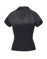Vale Forever Blackberry Women's Polo Tee black, plain back view