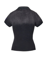 Vale Forever Blackberry Women's Polo Tee black, plain back view