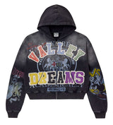 Vale Forever Blasted Zip Up Hoodie Black