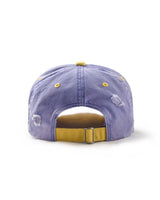 Vale Forever Blue Day Cap blue, back view with a yellow adjustable strap and metal slider