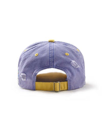 Vale Forever Blue Day Cap blue, back view with a yellow adjustable strap and metal slider