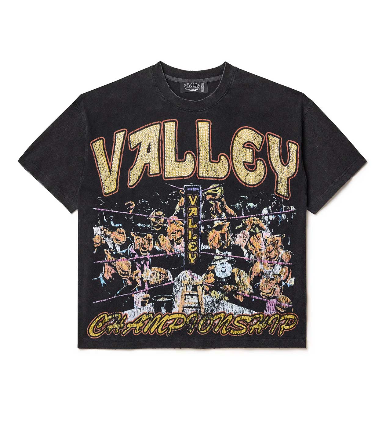 Vale Forever Boxing Bling Tee Black front view