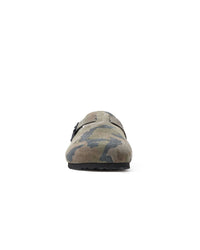 Vale Forever Camo Clogs green, head-on front view of the camo suede clog