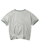 Vale Forever Camp Ringer Tee green, back view showing the blank body and green ringer trim