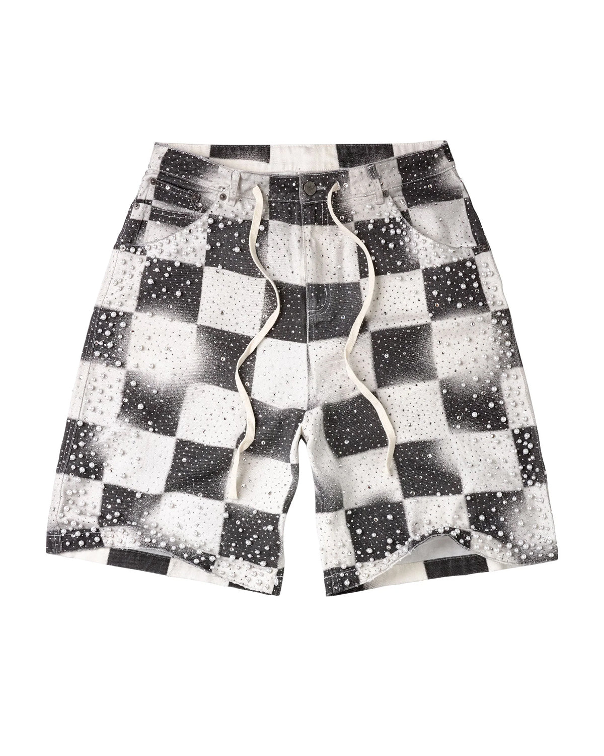 Vale Forever Checker Jorts Black/White
