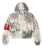 Vale Forever Cheetah Zip Up Hoodie Grey