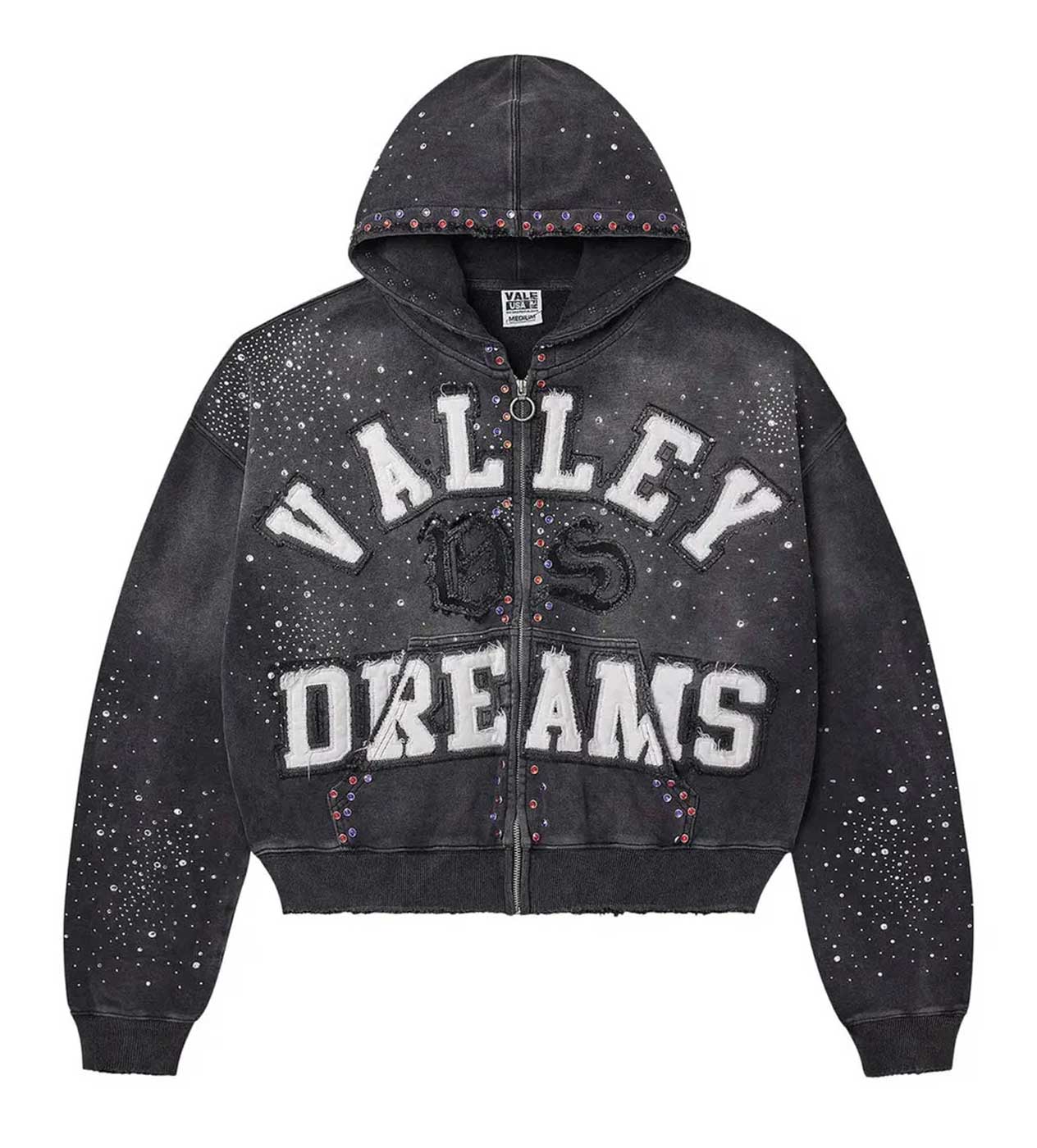 Vale Forever Big Chain Bejeweled Hoodie Black – Restock AR