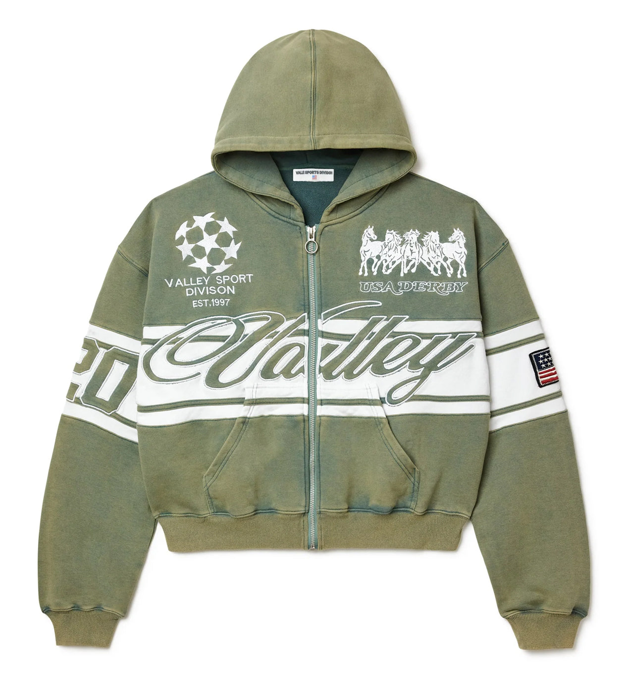 Vale Forever Cursive Zip Up Forest Green – Restock AR