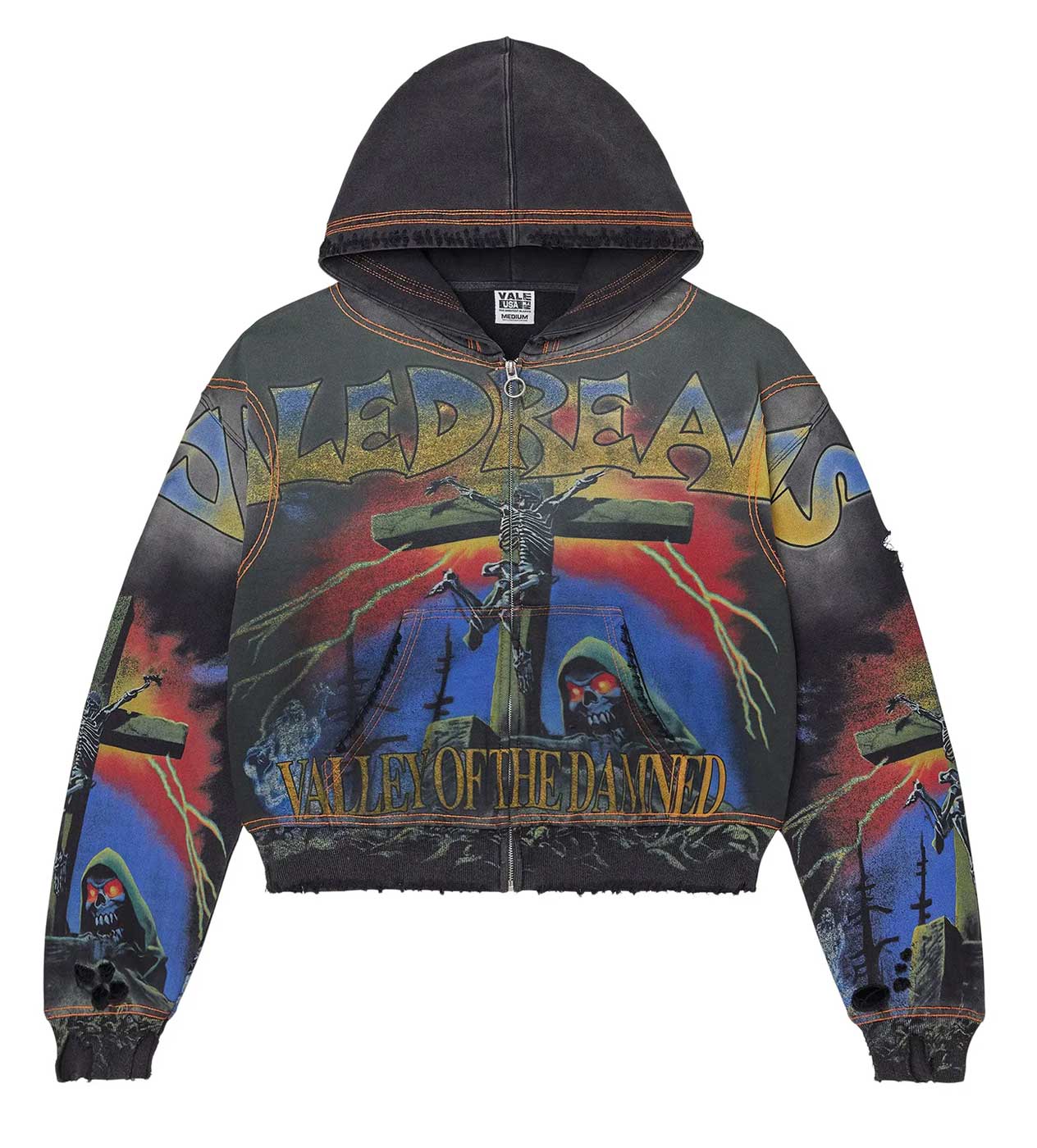 VALE FOREVER WONDERLAND ZIP UP フーディー S Vale Forever Blasted Zip Up Hoodie Black – Restock AR