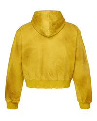 Vale Forever Doodle Zip Up Hoodie Yellow
