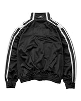 Vale Forever Dr Doom Track Suit Top black, plain back with white piping down the sleeves, back view