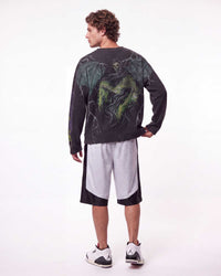 Vale Forever F**k You Thermal black, full rear view on model showing the winged reaper back graphic