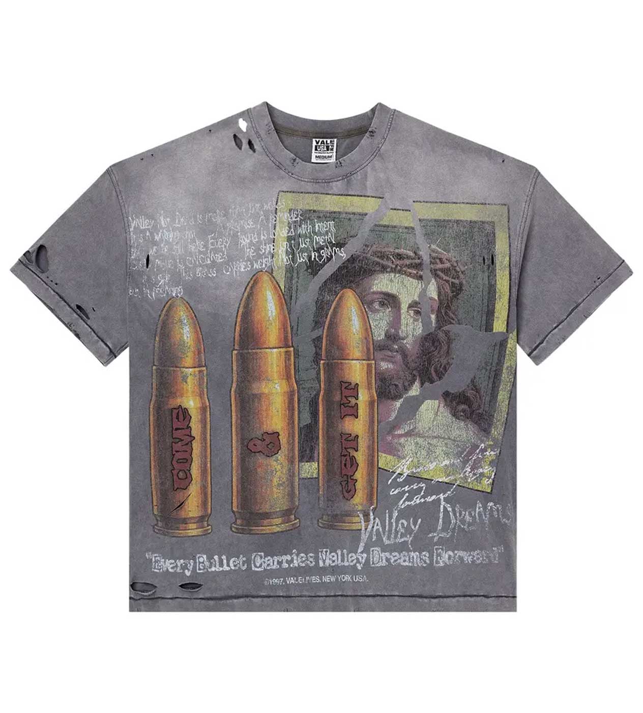 Vale Forever Faith Thrashed Tee Grey