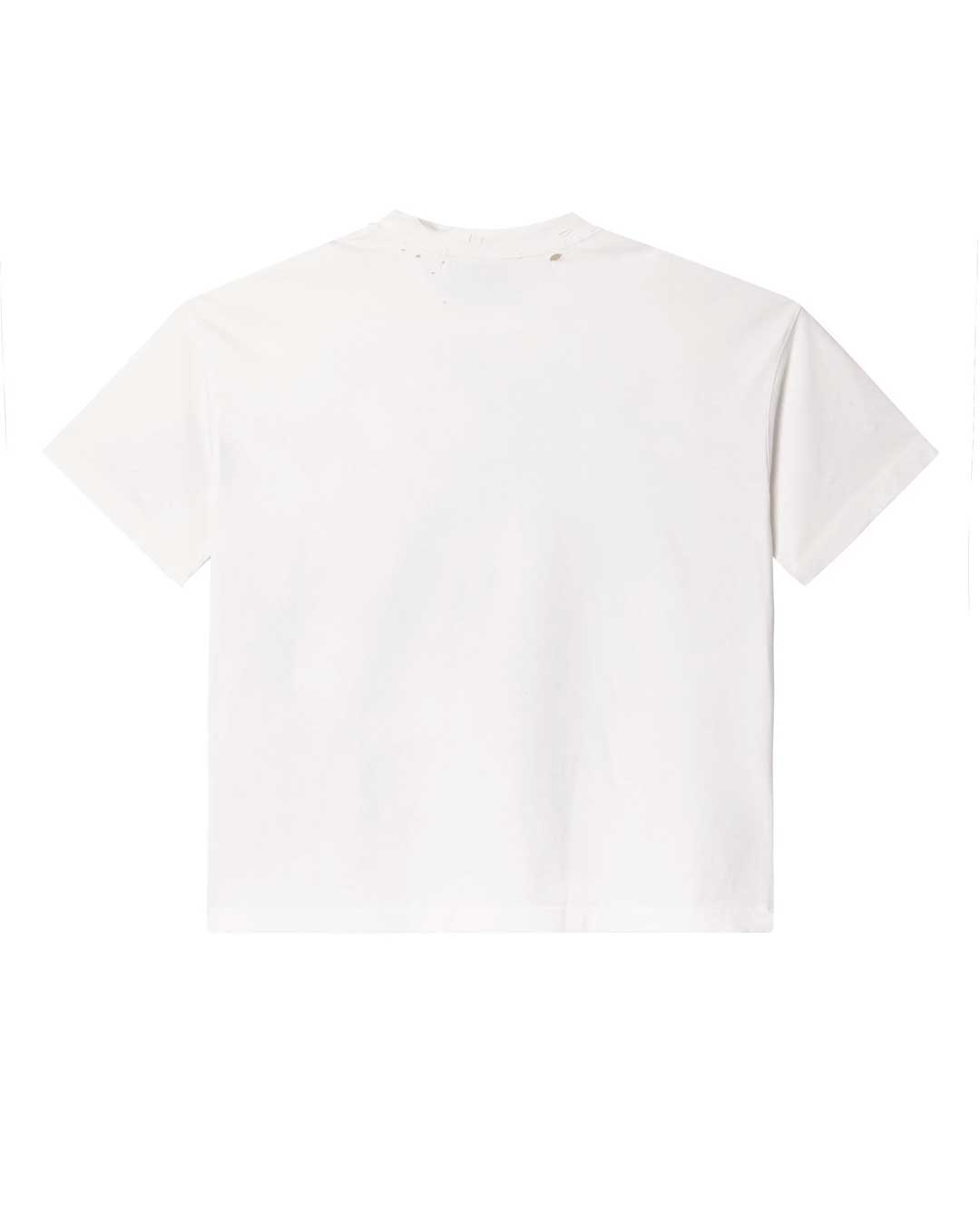 Vale Forever Fallen Bling Tee white, plain back view with a distressed collar