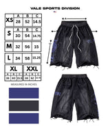 Vale Forever Football Kountry Swort black, size chart with measurements in inches