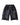 Vale Forever Football Kountry Swort black, washed sweat shorts with a purple paisley leg panel and frayed hems, front view