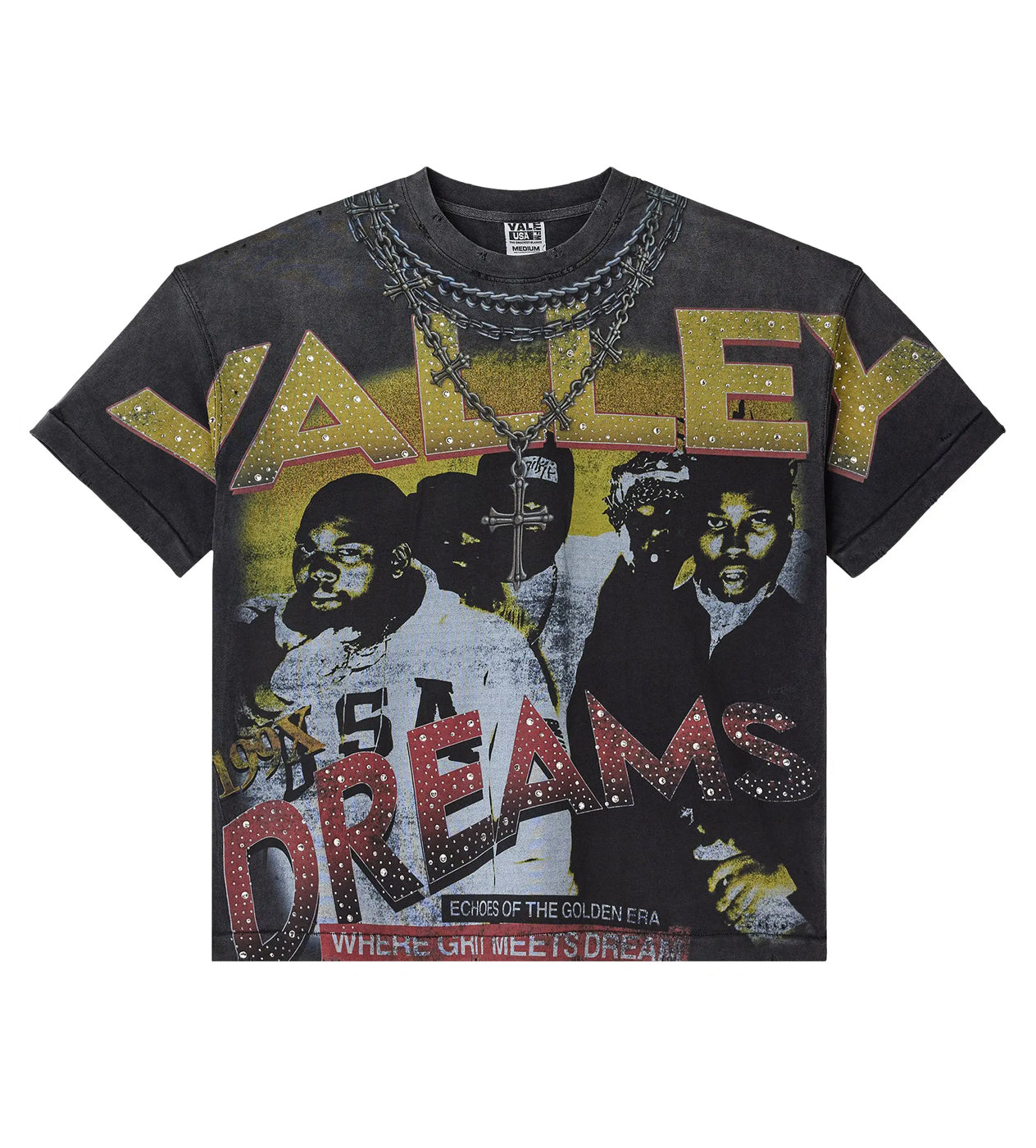 Vale Forever Golden Chambers Bling Tee Black