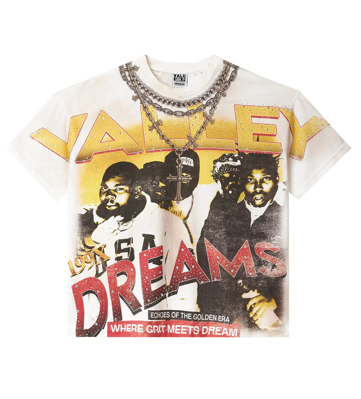 Vale Forever Golden Chambers Bling Tee White – Restock AR