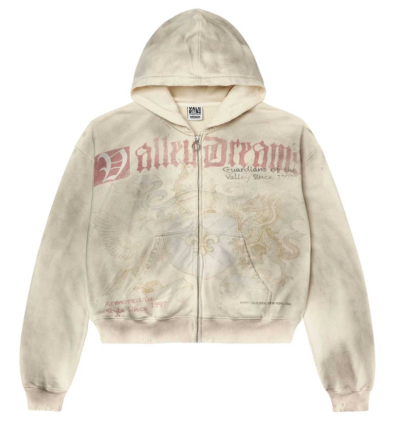 Vale Forever Guardian Zip Up Hoodie Cream
