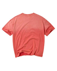 Vale Forever Bleachers Tee red, plain sun-faded back view with a distressed collar and raw hem