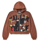 Vale Forever Harmony Garden Zip Up Hoodie Brown