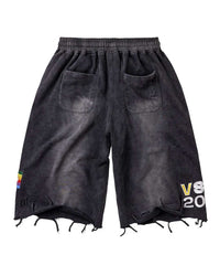 Vale Forever Ice Cream Sworts black, back view with patch pockets, a rainbow flag tab and VS 2000 embroidery