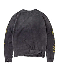 Vale Forever Ice Devils L/S Tee black, back view showing the plain washed body with gold Valley Cup lettering down the sleeves