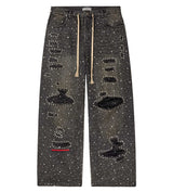 Vale Forever Iced Out Denim Pants Black
