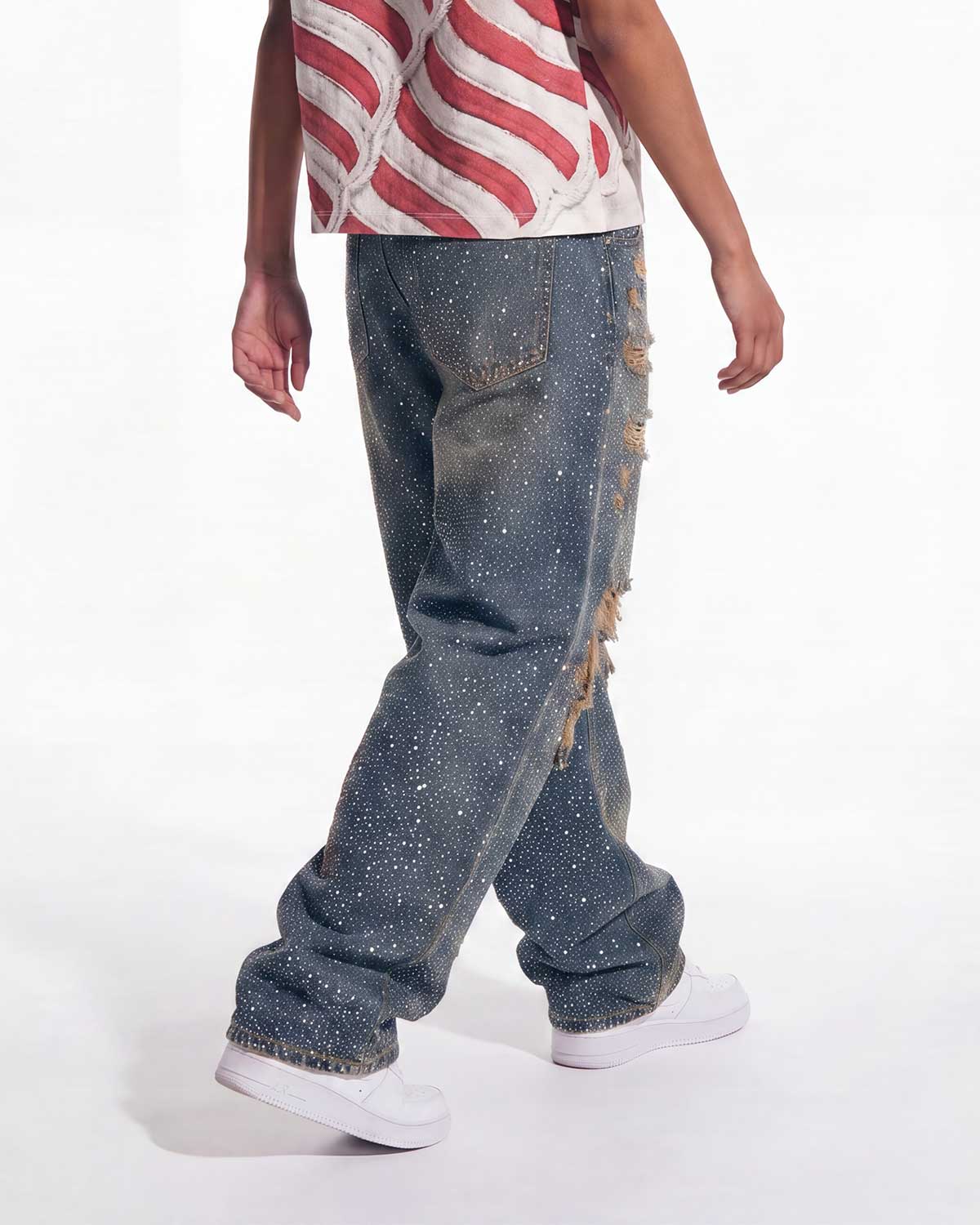 Vale Forever Iced Out Denim Pants Blue – Restock AR