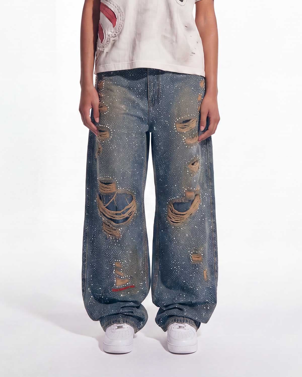 Vale Forever Iced Out Denim Pants Blue – Restock AR
