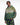A man wearing a green zip-up hoodie with 'Valley USA' in white script across the chest, decorated with sequins and distressed graphics, paired with dark jeans featuring green star and circle patterns, against a plain white studio background.