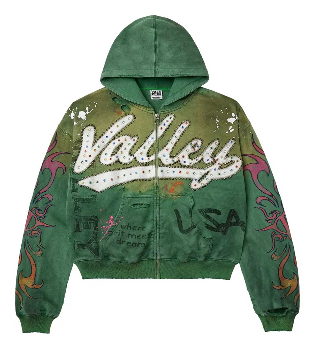 Vale Forever Inferno Zip Up Hoodie Green
