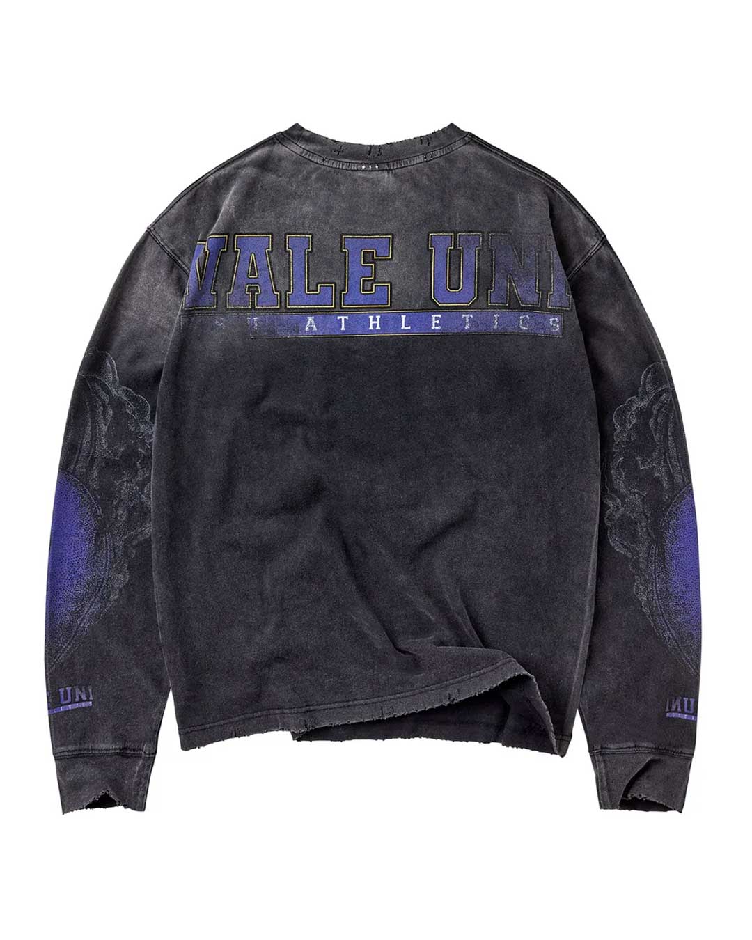 Vale Forever Kountry L/S black, purple Vale Uni Athletics lettering across the shoulders, back view