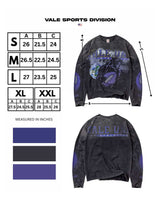 Vale Forever Kountry L/S black, size chart with measurements in inches