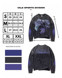 Vale Forever Kountry L/S black, size chart with measurements in inches