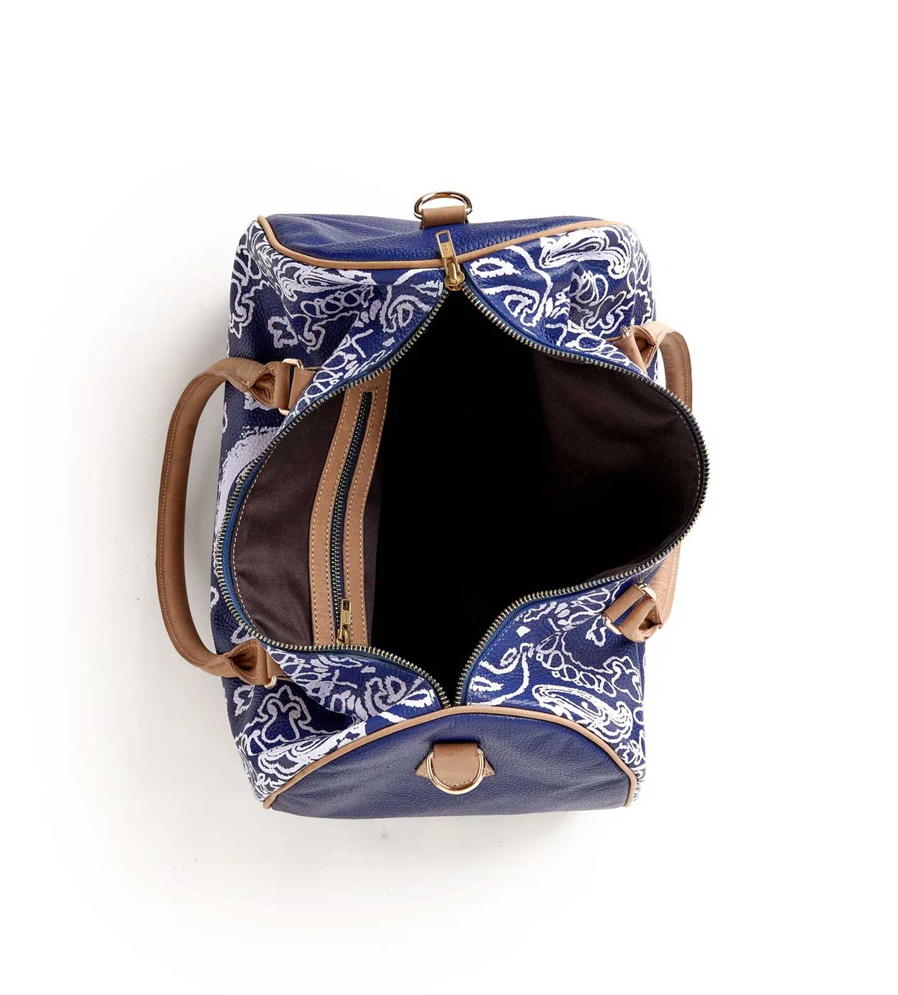 Vale Forever Leather Duffle Bag Navy