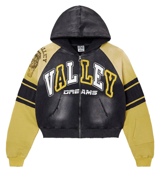 VALE FOREVER ジップパーカー ダメージ加工 ワッフル地 S Vale-Forever-Lethal-Zip-Up-