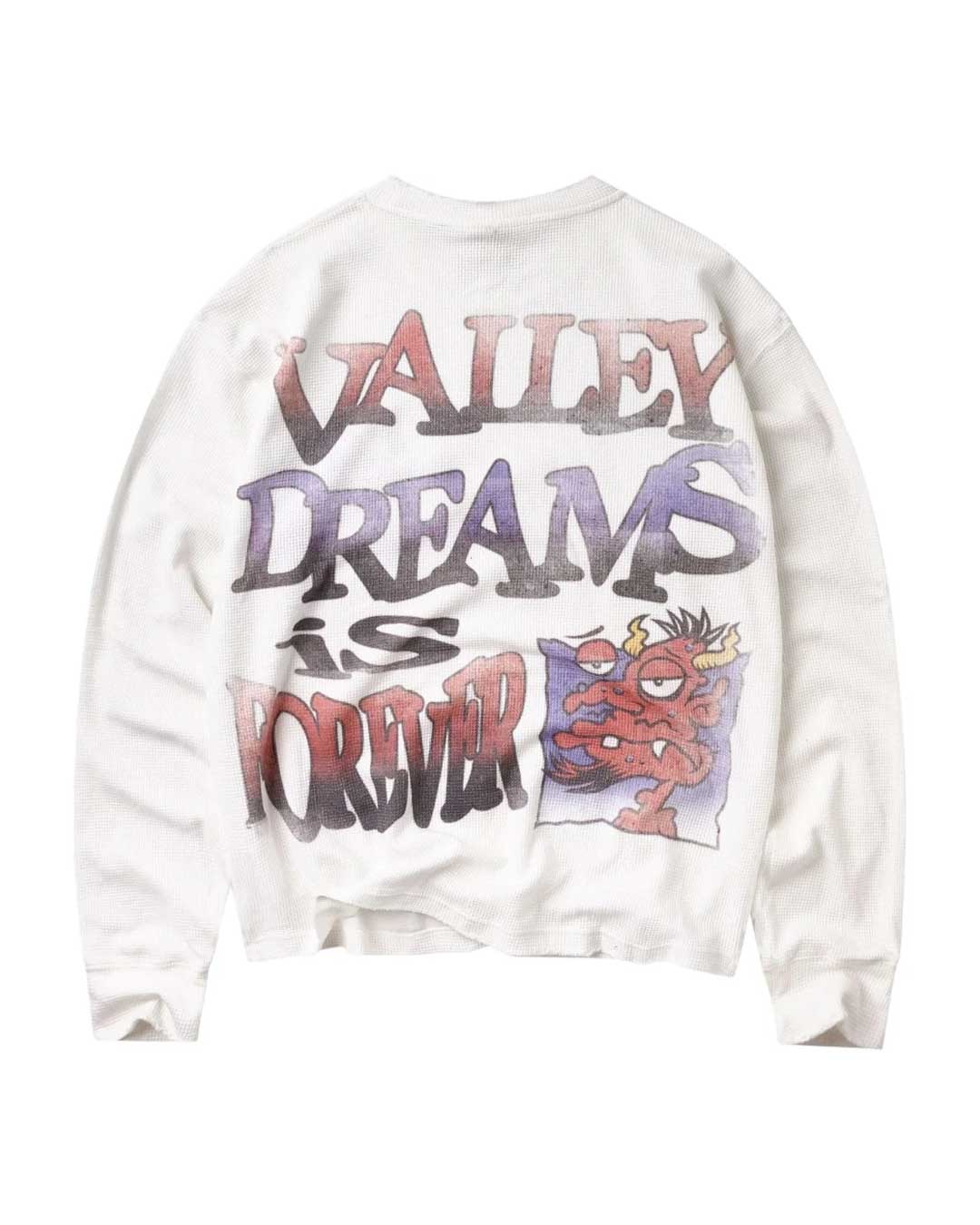 Vale Forever Love L/S Thermal white, airbrushed Valley Dreams is Forever back graphic, back view