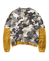 Vale Forever Manhattan VSU L/S Tee camo, plain grey camo back with mustard contrast sleeves, back view