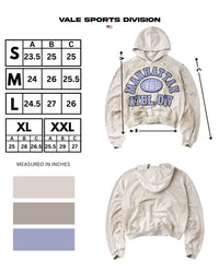 Vale Forever Manhattan VSU Pullover grey, size chart with measurements in inches