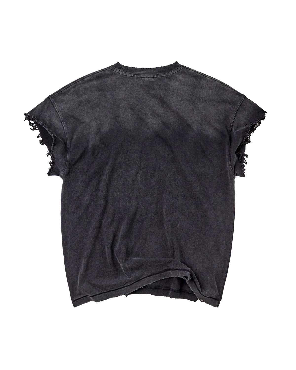 Vale Forever No Drugs Tank black, plain back with raw-cut sleeves, back view
