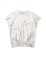 Vale Forever No Drugs Tank white, plain washed white back with raw-cut sleeves and distressed hem, back view