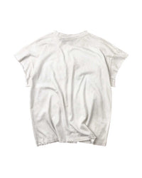 Vale Forever No Drugs Tank white, plain washed white back with raw-cut sleeves and distressed hem, back view